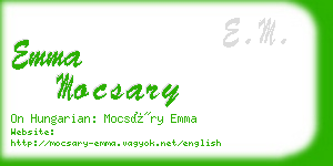 emma mocsary business card